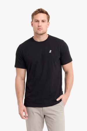 Men's Cotton Jersey T-Shirt — Black Beauty/White