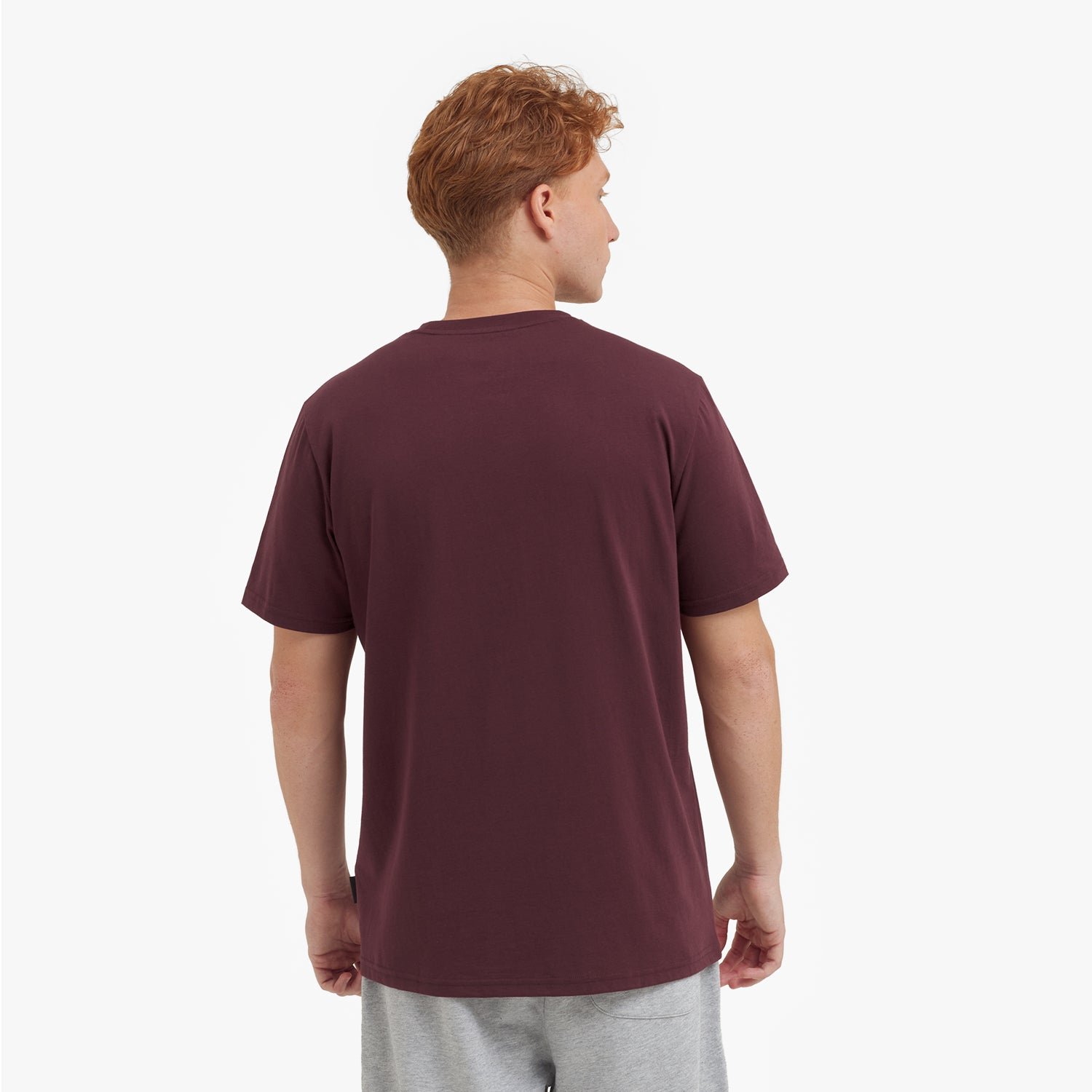 Men's Crew Neck Jersey T-Shirt — Tawny Port/White - Image 2