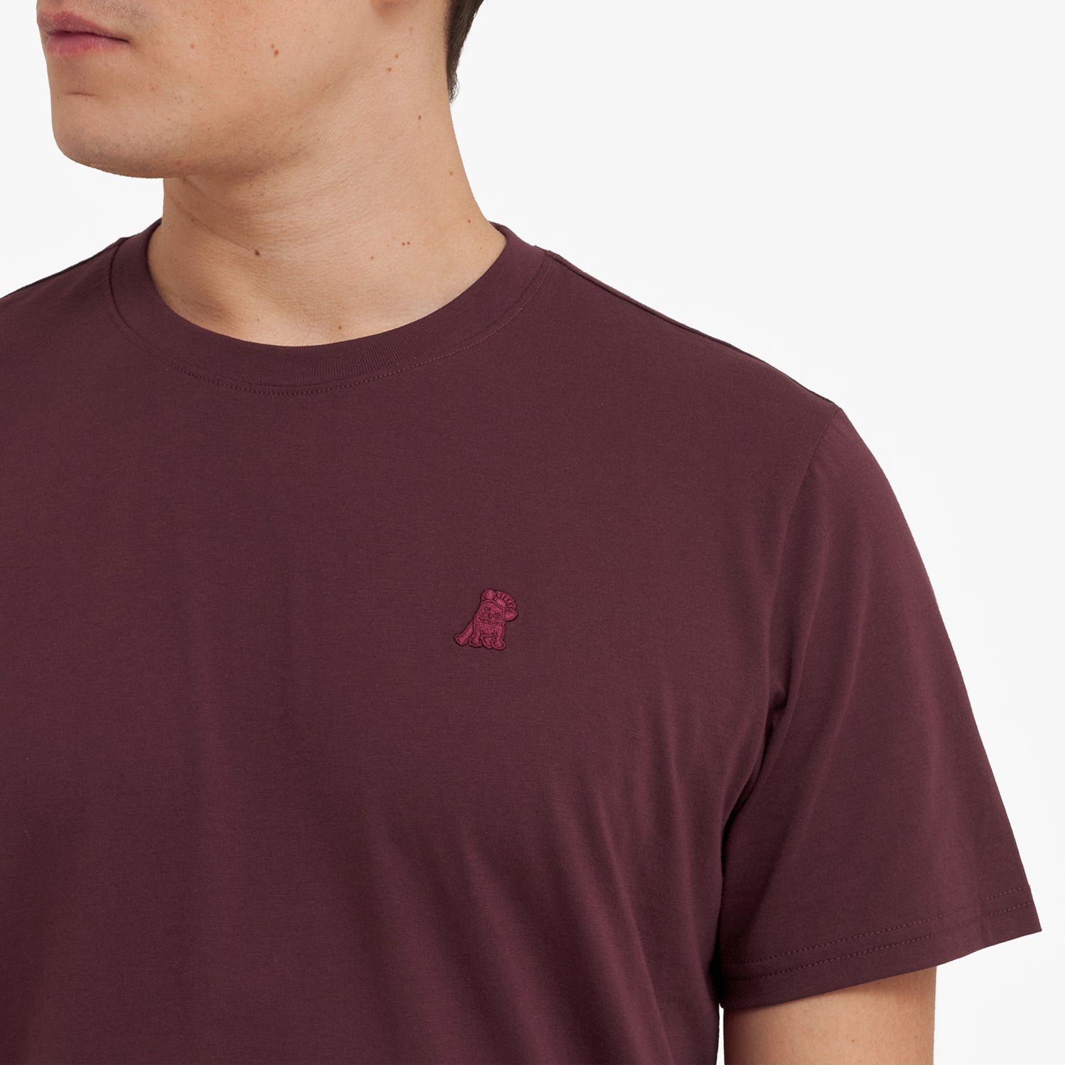 Men's Crew Neck Jersey T-Shirt — Tawny Port/Merlot - Image 3